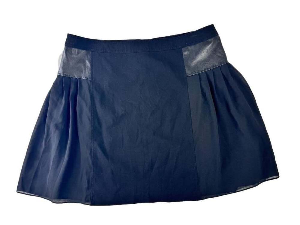 Nine West Women's Black Mini Skirt with Faux Leather Side Panels Size 16
